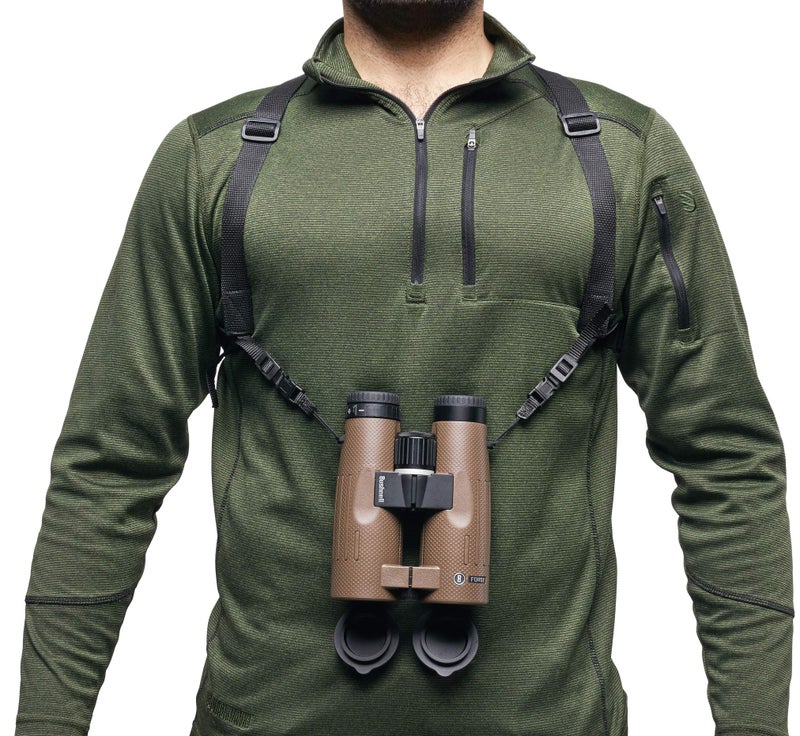 Bushnell حزام نظارات بوشنل - حامل نظارات مريح وآمن بدون استخدام اليدين - قابل للتعديل وخفيف الوزن للأنشطة الخارجية - Image 1